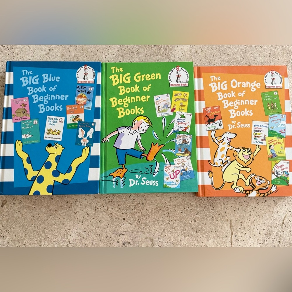 Two Dr. Seuss Books. (2 ONLY)The Big Book of Beginner Books.  Green & Orange.